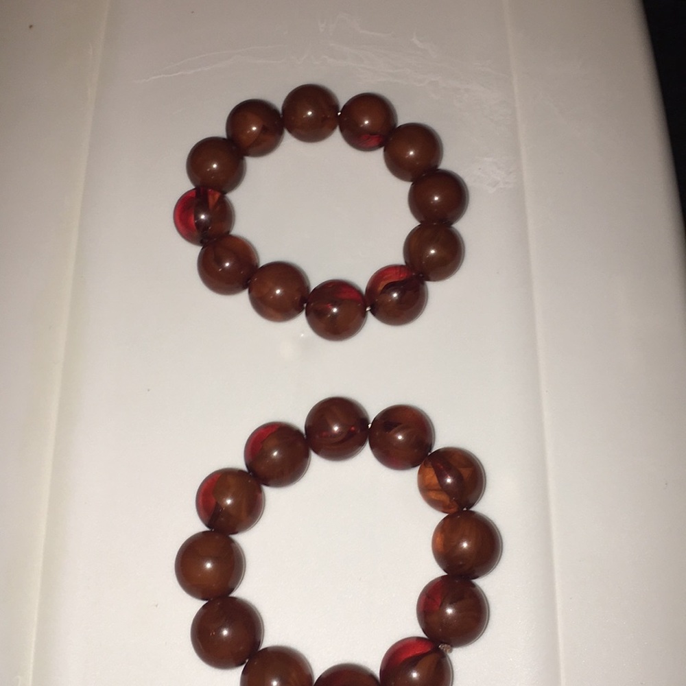 🔥Sale🔥2 marble brown colored bead bracelets
